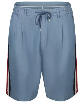 Chambray Bermuda shorts with tricolour side stripes MONCLER