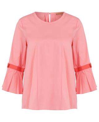 Poplin blouse with flared pleated 3/4 sleeves LA CAMICIA