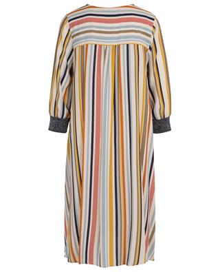 Striped A-line viscose midi dress with Lurex knit LA CAMICIA