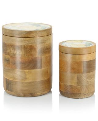 Set de deux boîtes en bois détail émail Lemon BY ROOM