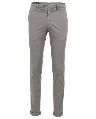 Checked tapered trousers in cotton stretch B SETTECENTO
