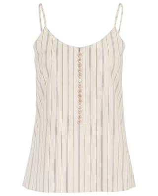 Striped cotton poplin cami with buttons CHLOE