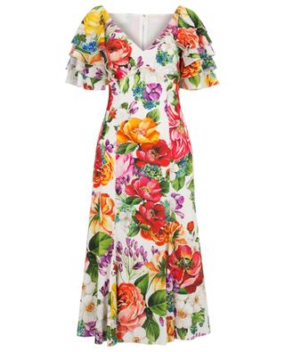 Kleid aus Seidengemisch mit floralem Print DOLCE & GABBANA
