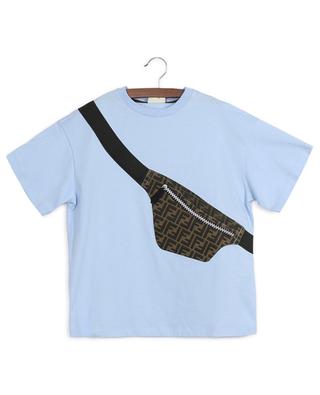 Oversize cotton T-shirt with shoulder bag print FENDI