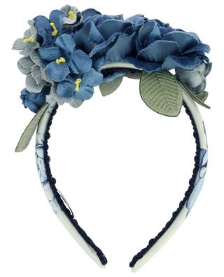 Fiori Rose Parisien stiff headband with velvet flowers MONNALISA