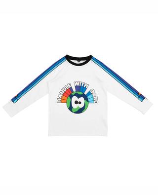 T-shirt à manches longues imprimé terre Handle With Care STELLA MCCARTNEY KIDS