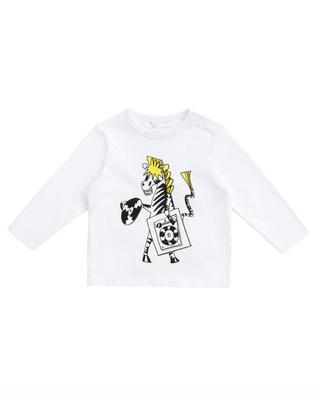 T-shirt à manches longues en coton bio imprimé Zebra DJ STELLA MCCARTNEY KIDS