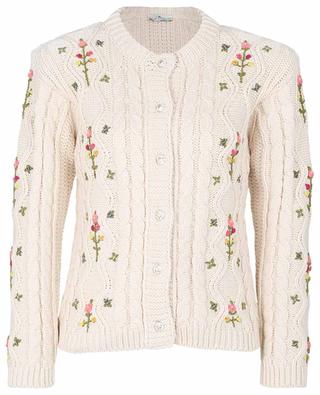Peneia flower embroidered button-down cable knit cardigan ETRO