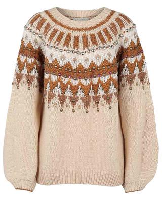 Maharadjah knit wool-blend jumper with rhinestones MES DEMOISELLES