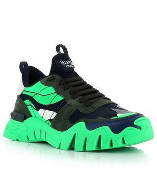 Rockrunner Plus fluo and camo leather sneakers VALENTINO