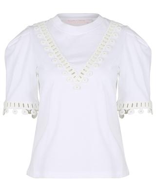 Graphic lace embellished jersey T-shirt SEE BY CHLOE