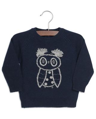 Owl embroidered virgin wool baby jumper IL GUFO