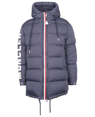 Moncenisio long fitted logo print down jacket MONCLER