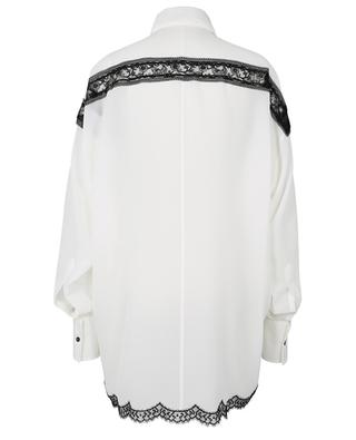 Oversize-Hemd aus cremeweisser Seide mit schwarzer Spitze ERMANNO SCERVINO