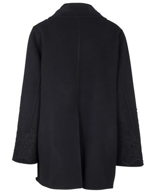 Cape spirit coat in virgin wool embellished with lace ERMANNO SCERVINO