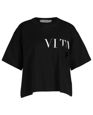 VLTNSTAR short boxy T-shirt with print and embroideries VALENTINO