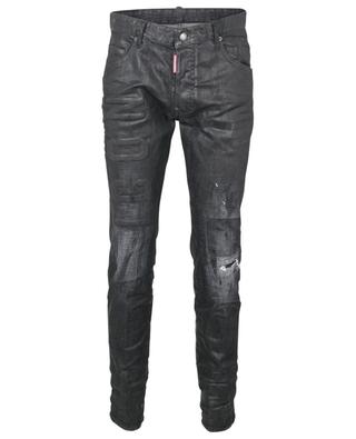 Beschichtete Slim-Fit-Jeans mit niedriger Taille und Print ICON Skater DSQUARED2