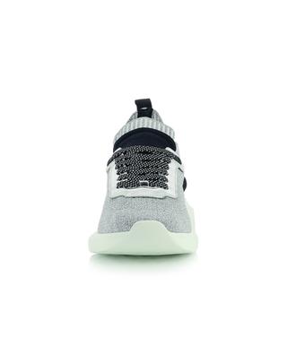 Speester Lamé low-top lace-up sneakers in silver knit DSQUARED2