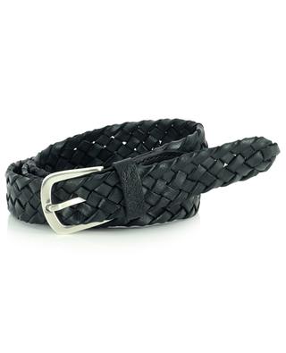 Woven leather belt with metallic buckle ANDREA D'AMICO