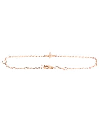 Bracelet en or rose et diamants Mini Croix DJULA