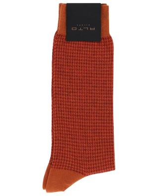 Bombay houndstooth printed cotton and cashmere blend socks ALTO MILANO