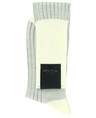 Virgin wool and cotton bicolour socks ALTO MILANO