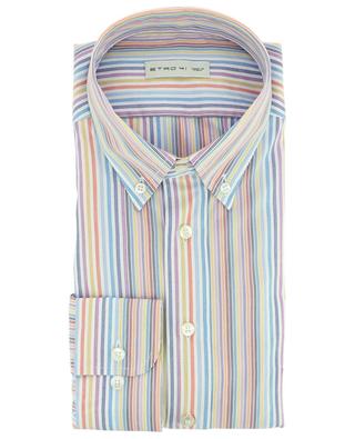 Colourful striped button-down-collar cotton shirt ETRO