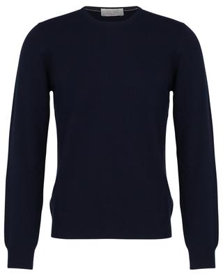 Round neck virgin wool and cashmere blend jumper with elbow patches GRAN SASSO