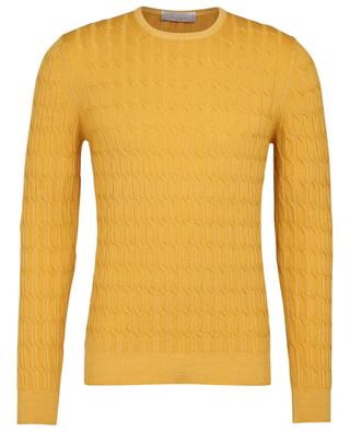 Round neck cable knit virgin wool jumper GRAN SASSO