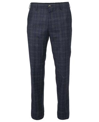Super 110's checked slim fit wool trousers PT TORINO