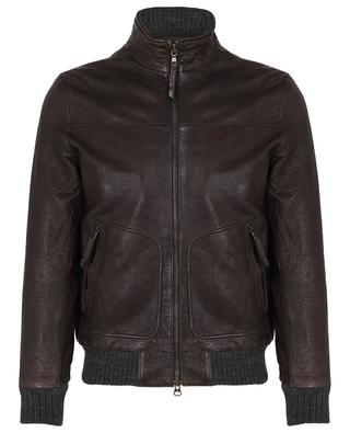 Wilmer leather jacket with ribbed trims ANDREA D'AMICO