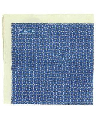 Catena silk twill pocket square with netting pattern FEFE NAPOLI