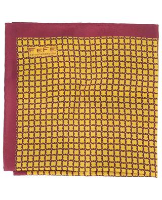 Catena silk twill pocket square with netting pattern FEFE NAPOLI