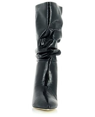Slouchy croc embossed leather boots 60 PARIS TEXAS