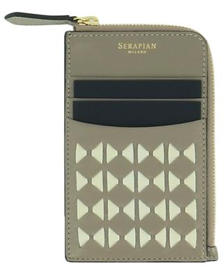 Porte-cartes avec poche zippée en cuir Mosaico SERAPIAN MILANO