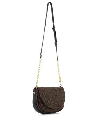 Diana small leather and bouclé fabric handbag GIANNI CHIARINI
