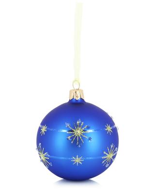 Blue Christmas bauble with stars KAEMINGK