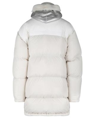 Down jacket with removable hood in silver shearling Y SALOMON ARMY