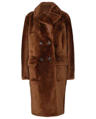 Manteau à boutonnière double en peau lainée YVES SALOMON