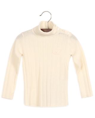 Interlocking G turtleneck baby jumper in cable knit GUCCI