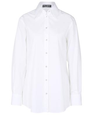 Slim fit poplin shirt with silver buttons DOLCE & GABBANA