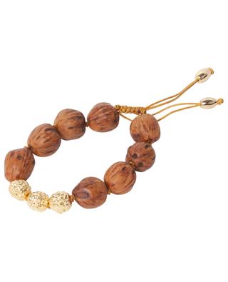 Lumia Resort II wood bead and golden bead cord bracelet TOHUM