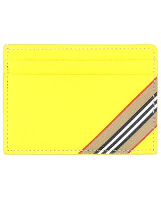 Porte-cartes en cuir grainé jaune Kier Icon Stripe BURBERRY