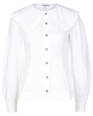 Fitted poplin shirt with large collar GANNI