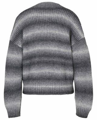 Chunky alpaca boxy rib knit jumper with colour graded stripes AKRIS PUNTO