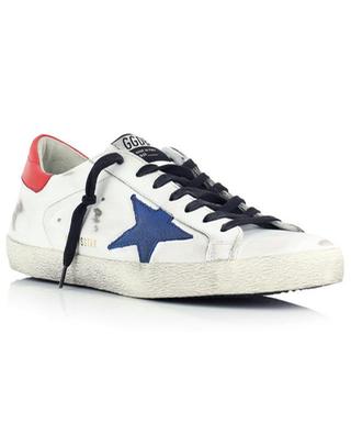 Weiss-rote Ledersneakers mit blauem Stern Super-Star Classic GOLDEN GOOSE
