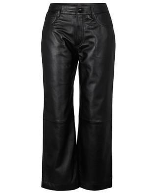 Cropped wide-leg high-rise leather trousers WINDSOR