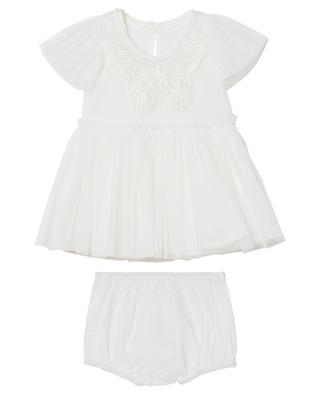 Butterfly Patch embroidered tulle baby dress with bloomers STELLA MCCARTNEY KIDS