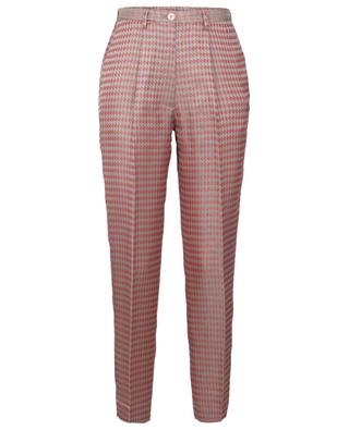 Houndstooth check iridescent jacquard tailored trousers FORTE FORTE