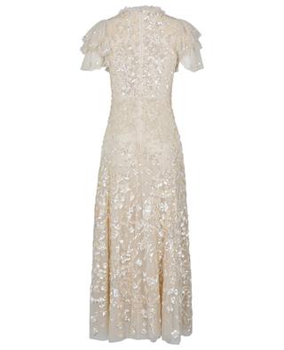 Shirley Ribbon long dress in sequin embroidered tulle NEEDLE &THREAD